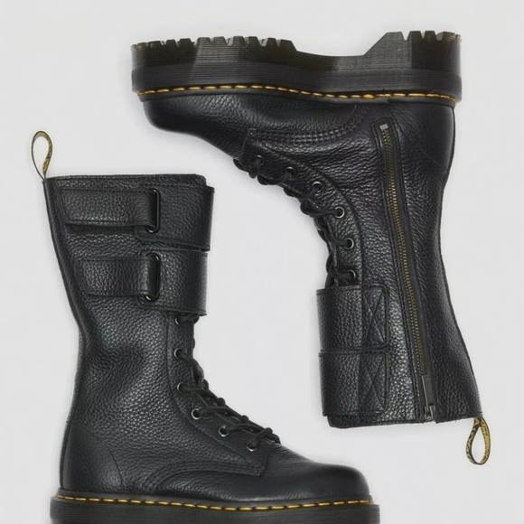 Dr. Martens Shoes - BRAND NEW Rare Dr. Martens JAGGER 10 Eye Tall Combat Platform Boots Velcro Doc